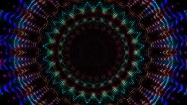 Soyut Kaleydoskop deseni tam renklerle. Sihirli mandala. 4k