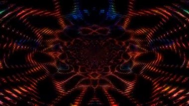 3D soyut parlak çizgiler, dalga, renkli, siyah arkaplan