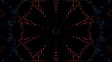 Soyut Kaleydoskop deseni tam renklerle. Sihirli mandala. 4k