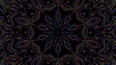 Soyut Kaleydoskop deseni tam renklerle. Sihirli mandala. 4k