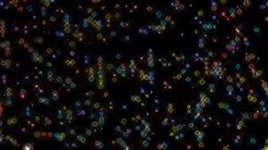 3D soyut parlak çizgiler, dalga, renkli, siyah arkaplan