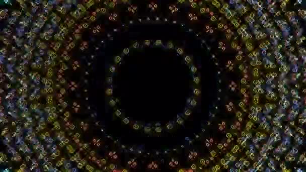 抽象的背景 移动条纹 闪烁着闪光的亮点 圆形动画 — 图库视频影像