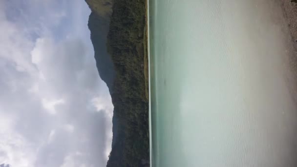 Природні Краєвиди Вертикальний Відеопортрет Панорамне Озеро Талага Бодас Природні Туристичні — стокове відео