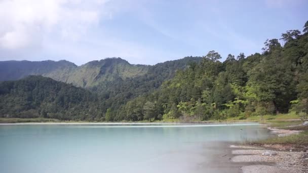 Scenario Naturale Montagne Panorami Lago Talaga Bodas Attrazioni Turistiche Naturali — Video Stock