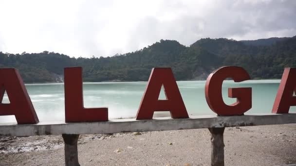 Beautiful Natural Scenery Mountains Panoramas Lake Talaga Bodas Natural Tourist — Stock Video