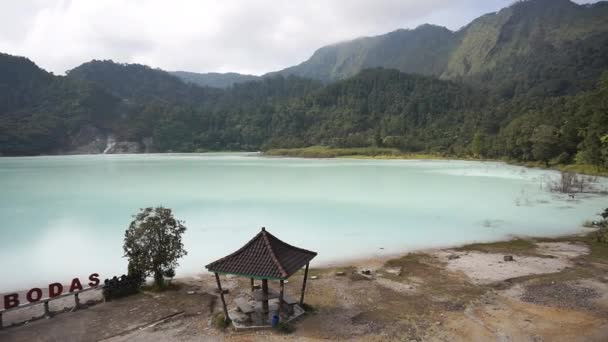 Vacker Natur Berg Panoramor Lake Talaga Bodas Naturliga Turistattraktioner Garut — Stockvideo
