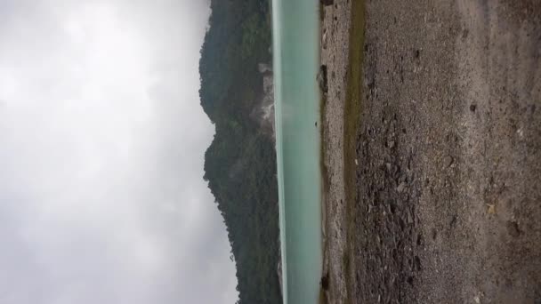 Природные Пейзажи Вертикальное Видео Горы Портрет Панорамный Озеро Талага Bodas — стоковое видео