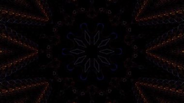 Soyut Kaleydoskop deseni tam renklerle. Sihirli mandala. 4k