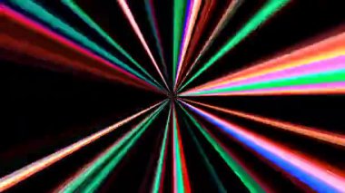 3D shining bright dots set colorful line wave motion, on black background