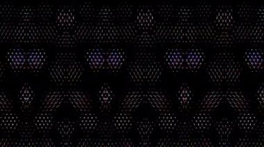 3D shining bright dots set colorful line wave motion, on black background