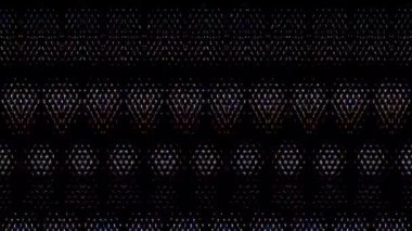 3D shining bright dots set colorful line wave motion, on black background