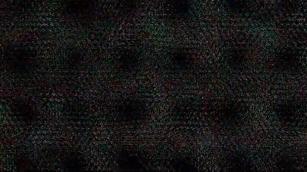 Shining Bright Dots Set Colorful Line Wave Motion Black Background — Vídeo de Stock
