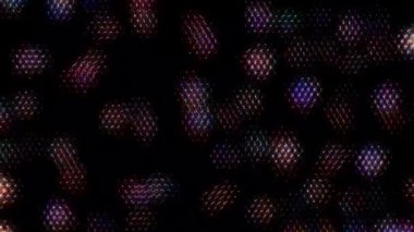 3D shining bright dots set colorful line wave motion, on black background