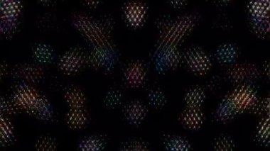 3D shining bright dots set colorful line wave motion, on black background