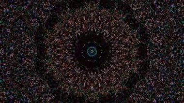 Soyut arka plan hareket eden çizgiler ve parlayan ışık noktaları. Çemberlerle canlandırma