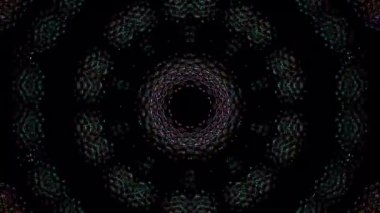 Soyut Kaleydoskop deseni tam renklerle. Sihirli mandala. 4k
