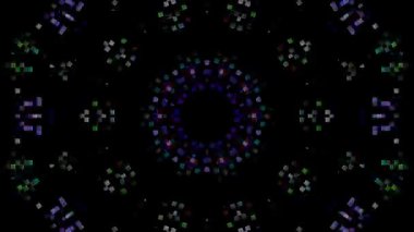 Soyut Kaleydoskop deseni tam renklerle. Sihirli mandala. 4k