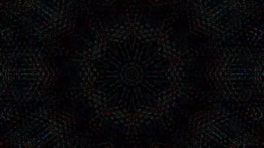 Soyut Kaleydoskop deseni tam renklerle. Sihirli mandala. 4k