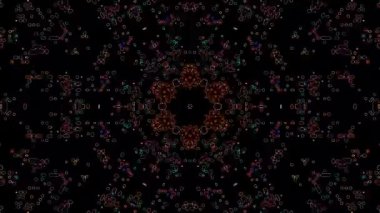 Soyut Kaleydoskop deseni tam renklerle. Sihirli mandala. 4k