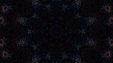 Soyut Kaleydoskop deseni tam renklerle. Sihirli mandala. 4k