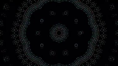 Soyut Kaleydoskop deseni tam renklerle. Sihirli mandala. 4k