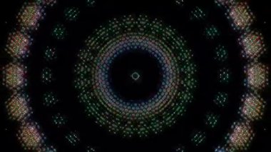 Soyut Kaleydoskop deseni tam renklerle. Sihirli mandala. 4k