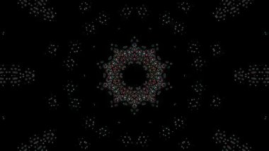 Soyut Kaleydoskop deseni tam renklerle. Sihirli mandala. 4k