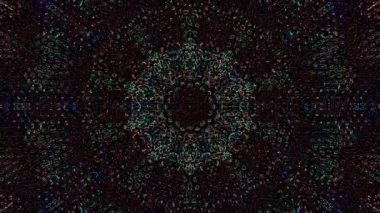 Soyut Kaleydoskop deseni tam renklerle. Sihirli mandala. 4k