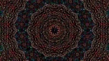 Soyut Kaleydoskop deseni tam renklerle. Sihirli mandala. 4k