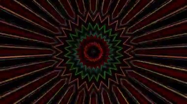 Soyut Kaleydoskop deseni tam renklerle. Sihirli mandala. 4k