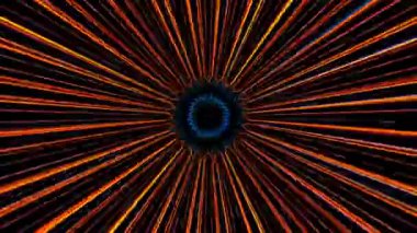 3D Abstract shining bright lines set wave, dots colorful, black background