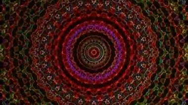 Soyut Kaleydoskop deseni tam renklerle. Sihirli mandala. 4k