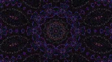 Soyut Kaleydoskop deseni tam renklerle. Sihirli mandala. 4k