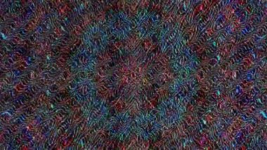 Soyut Kaleydoskop deseni tam renklerle. Sihirli mandala. 4k