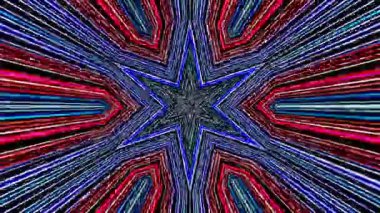 3D Abstract shining bright lines set wave, dots colorful, black background