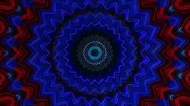 Animated digital abstract. Colorful curved and circular lines on black background, seamless loop