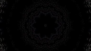 3D Abstract shining bright lines set wave,dots colorful, black background