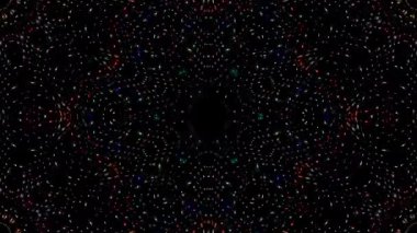 3D Abstract shining bright lines set wave,dots colorful, black background