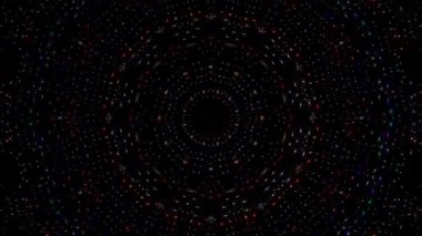 3D Abstract shining bright lines set wave,dots colorful, black background