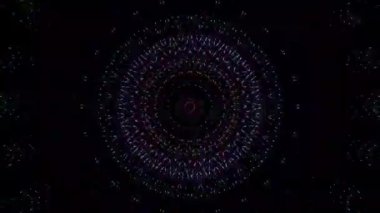 3D Abstract shining bright lines set wave,dots colorful, black background