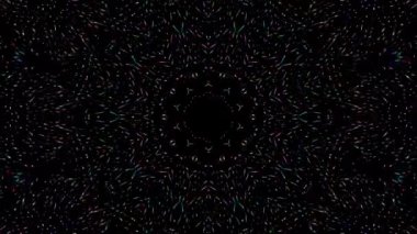 3D Abstract shining bright lines set wave,dots colorful, black background