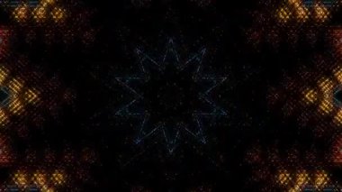 3D soyut parlak çizgiler, dalga, renkli, siyah arkaplan