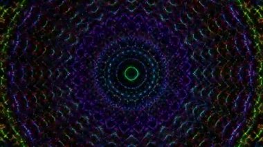 Soyut arka plan hareket eden çizgiler ve parlayan ışık noktaları. Çemberlerle canlandırma