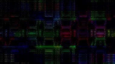 3D soyut parlak çizgiler, dalga, renkli, siyah arkaplan