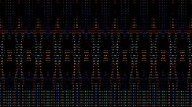 3D soyut parlak çizgiler, dalga, renkli, siyah arkaplan