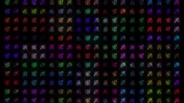 3D soyut parlak çizgiler, dalga, renkli, siyah arkaplan