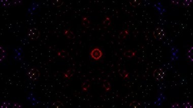 3D Animated digital abstract. Colorful curved and circular lines on black background, seamless loop