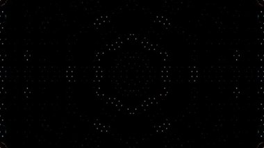 3D Animated digital abstract. Colorful curved and circular lines on black background, seamless loop