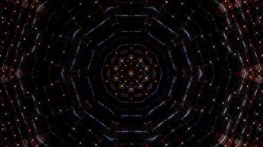 soyut çizgiler merkezde parlayan renkli ışık, siyah arkaplan