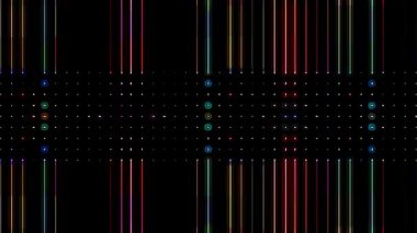 3D soyut parlak çizgiler, dalga, renkli, siyah arkaplan